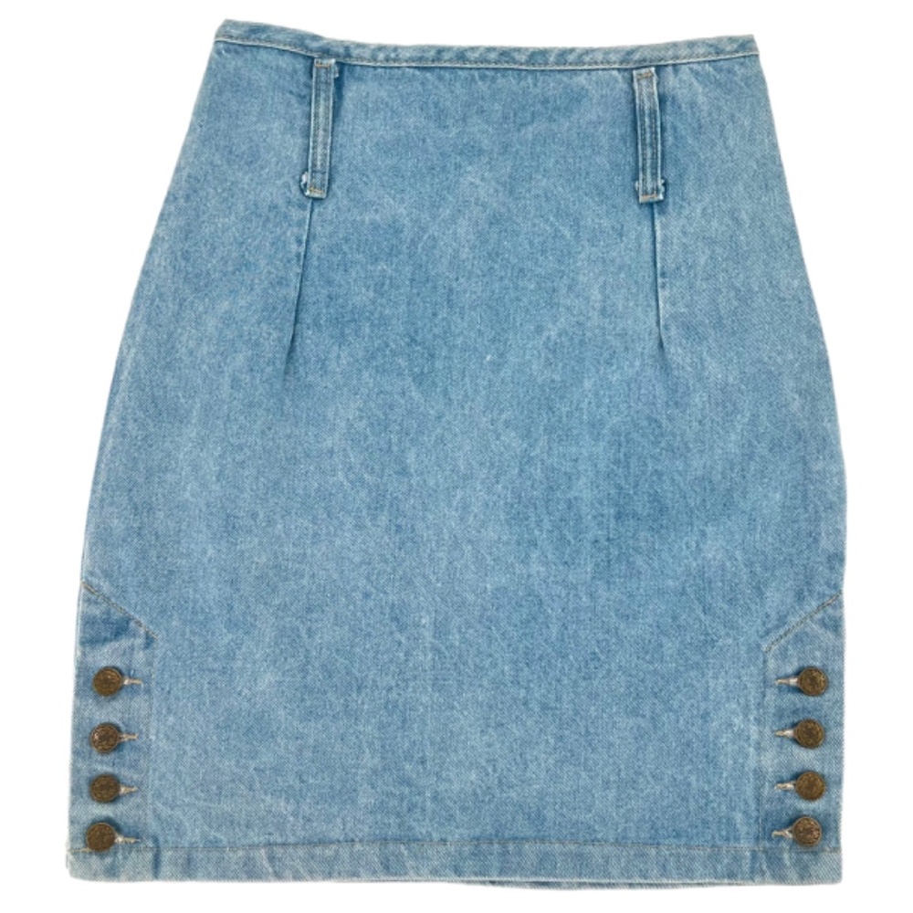 Vintage Stuffed Shirt High Waist Denim Pencil Jean Mini Skirt Size 9/10